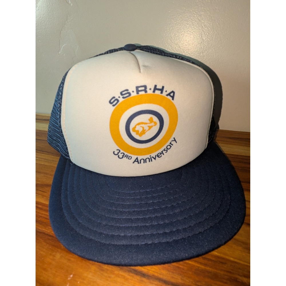 Vintage 80s SSRHA 33rd Anniversary Trucker Hat Foam Front‎ Mesh Snapback USA